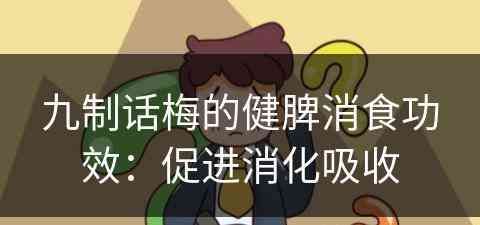 九制话梅的健脾消食功效：促进消化吸收